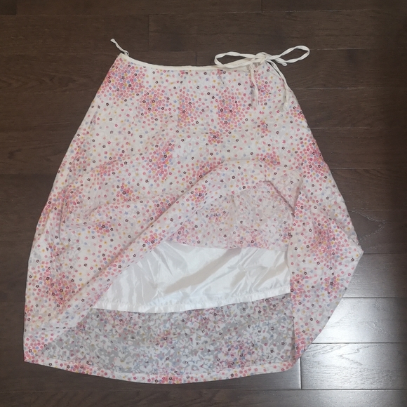 Vintage Pink Floral Midi Skirt with Ribbon - Picture 3 of 4